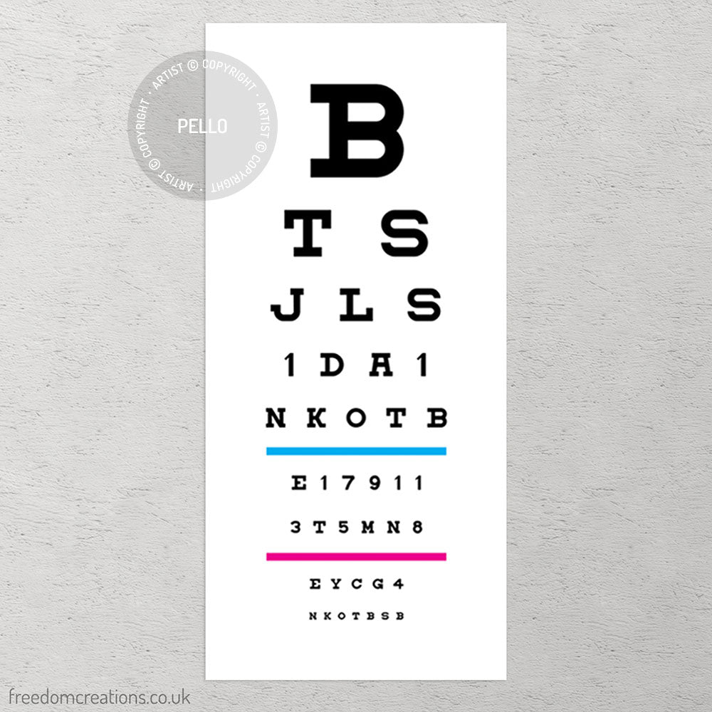 Boy Band Eye Chart