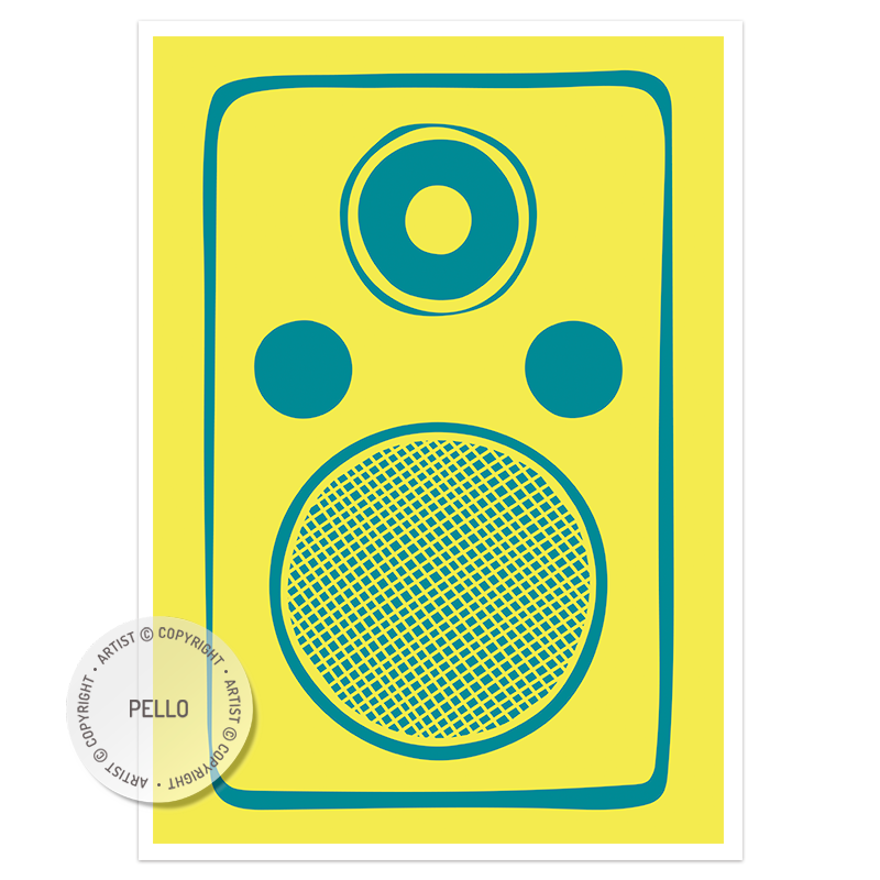 Teal & Yellow Speaker