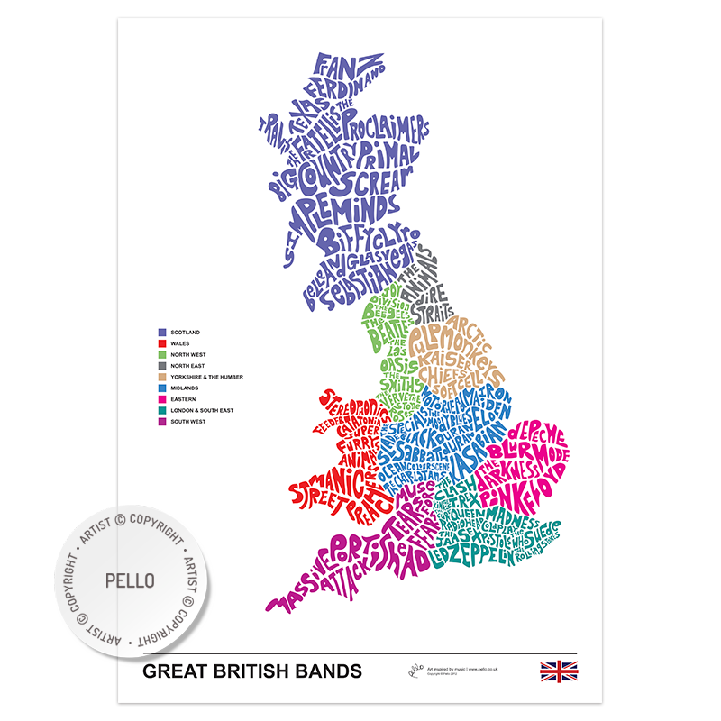 Music Map Of Great British Bands