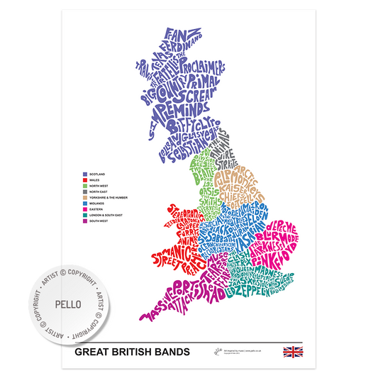 Music Map Of Great British Bands