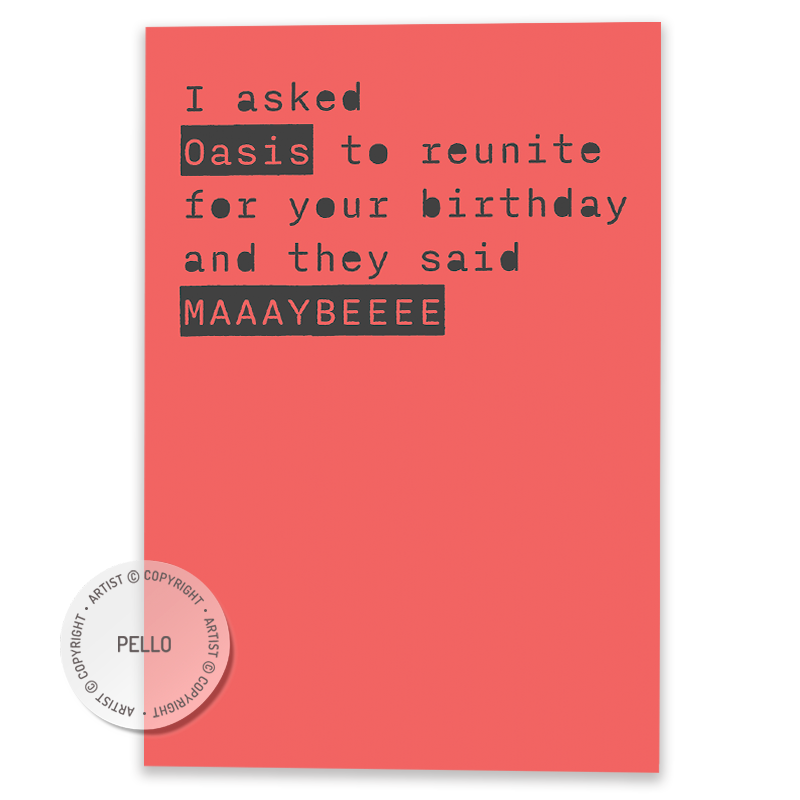 Oasis reunion card
