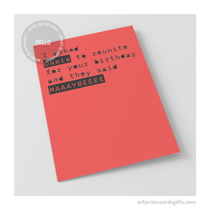 Oasis reunion card