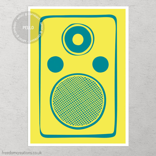 Teal & Yellow Speaker