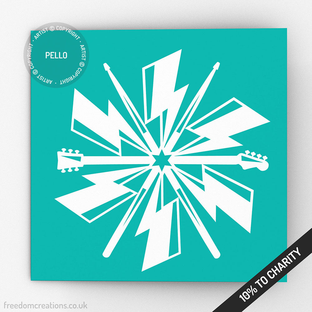 Rock N Roll Snowflake - Teal